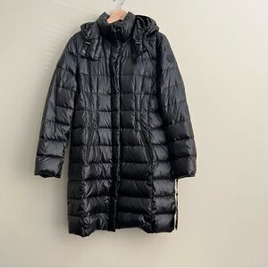 DKNY Women's Black Hooded Puffer Jacket